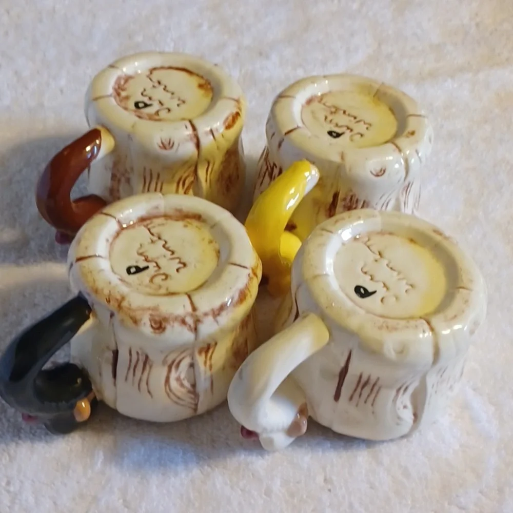 Twin Winton hillbilly Pasadena mugs vintage ceramic mugs set of 5